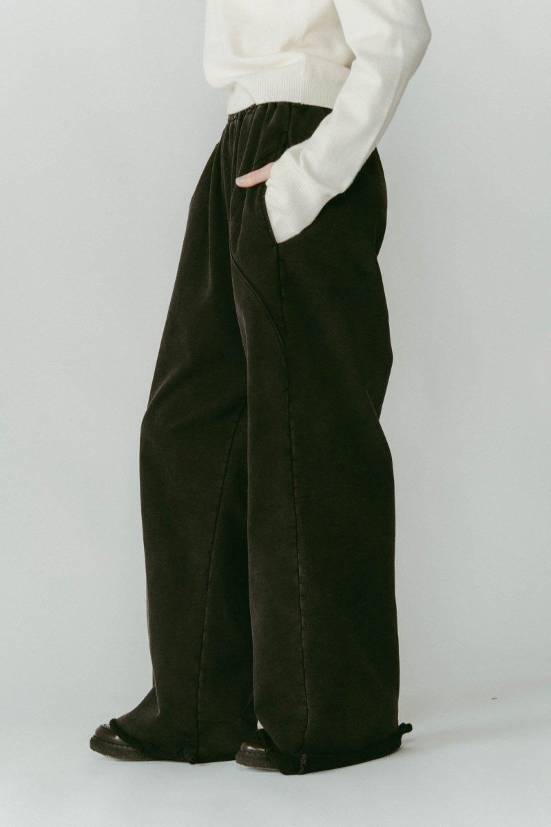 wide-leg sweatpants(unisex) / ワイドレッグ スウェットパンツ (ブラック) / 25AW