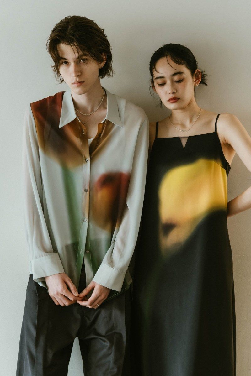 【KnuthMarf】flower print satin dress flower print satin dress/black | KNUTH MARF