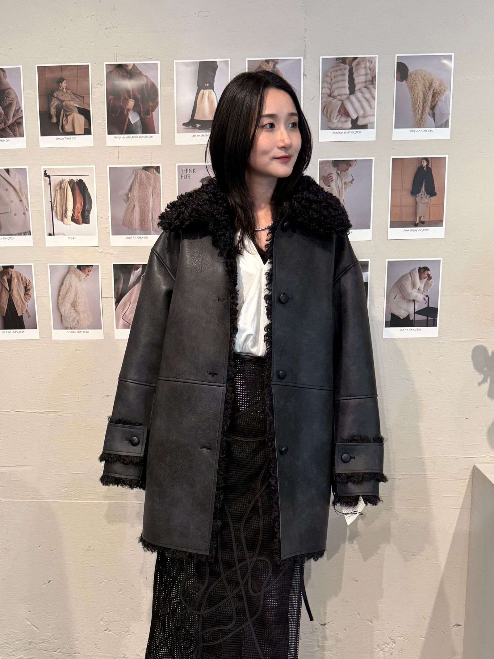 THINK FUR - 【25AW】Vintage Like Fake Mouton Reversible Coat