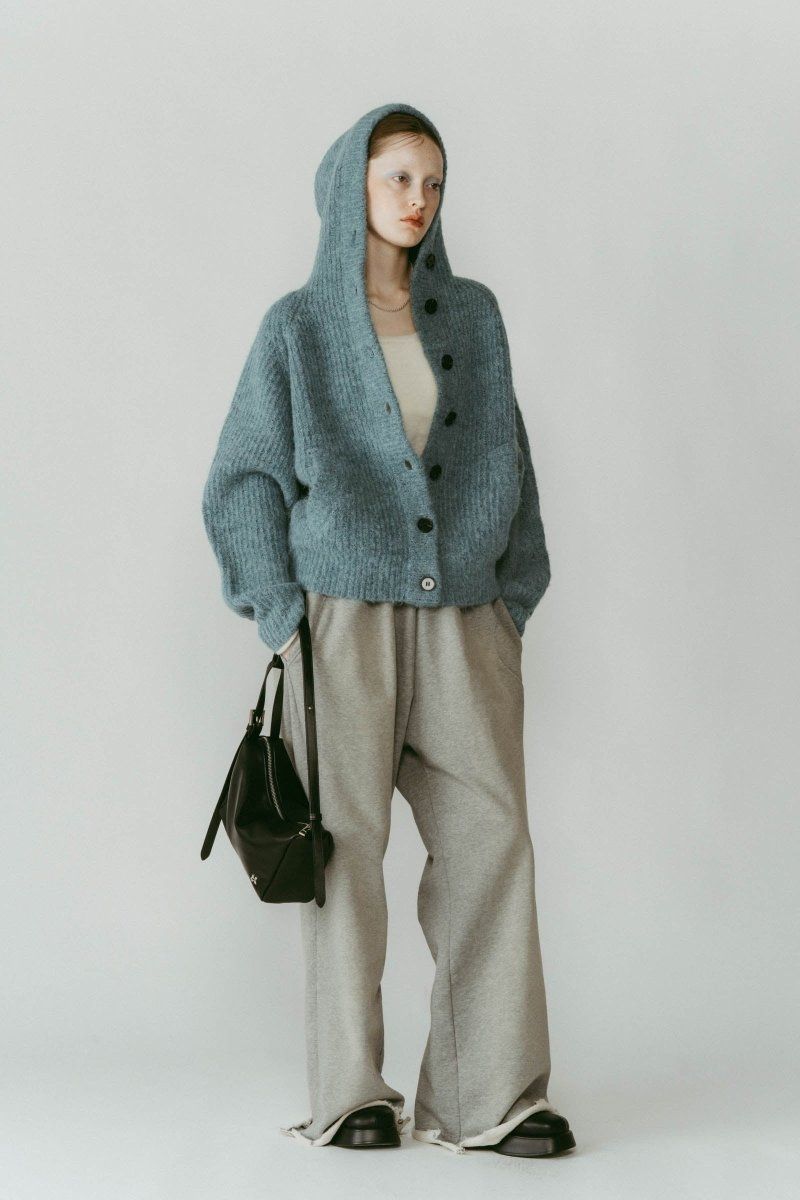 hooded cardigan knit / フーデッド カーディガンニット (ブルー) / 25AW