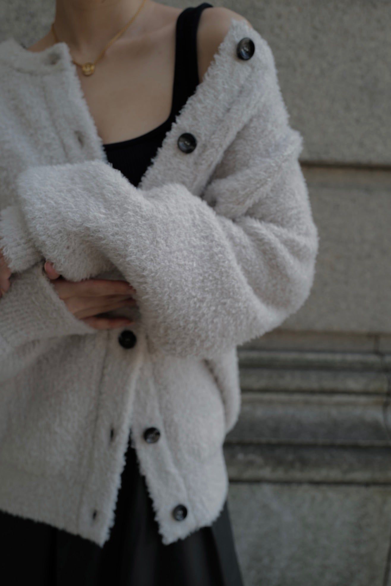 Poodle knit cardigan / プードルニット カーディガン (アイボリー)