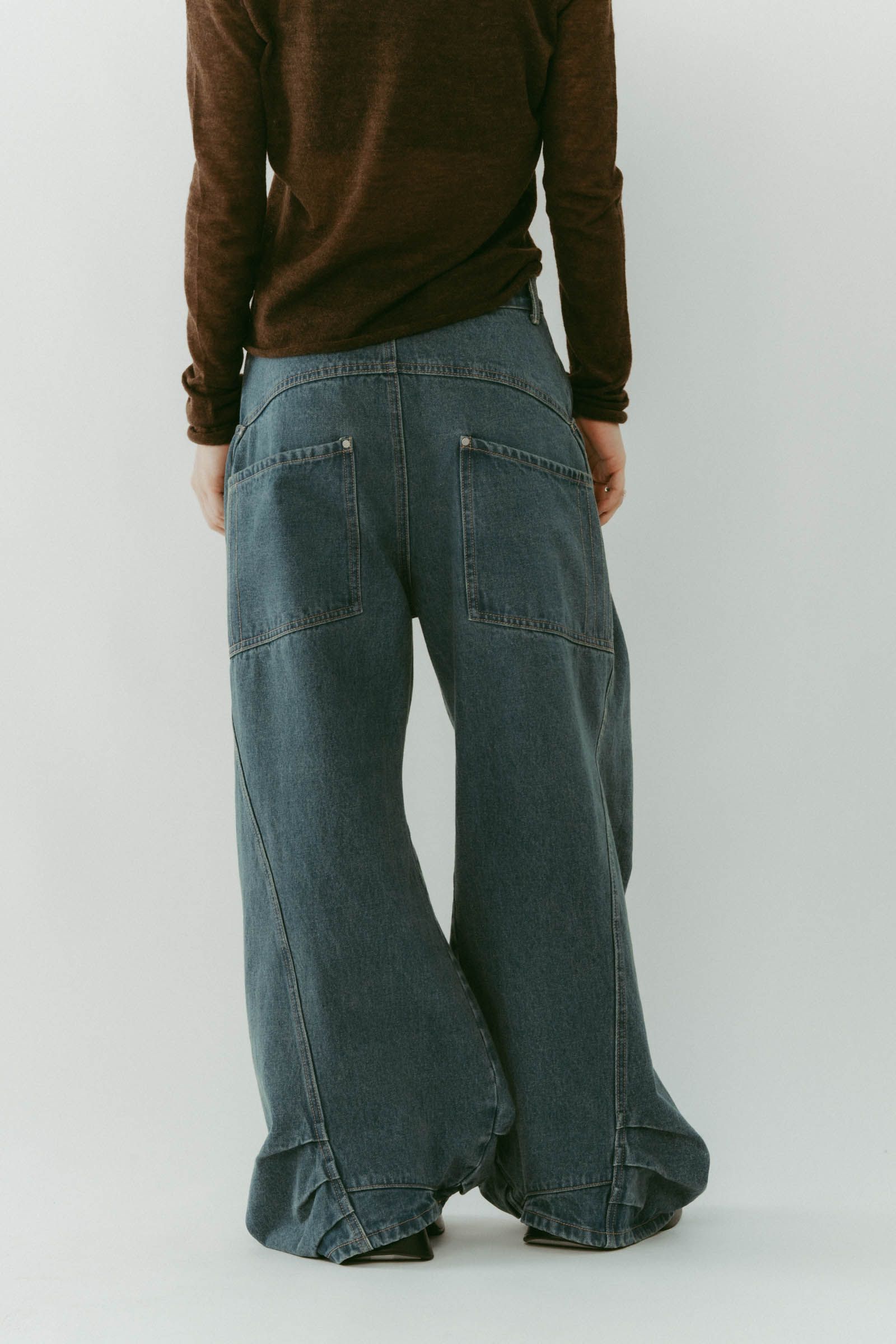 tuck design denim pants / タックデザインデニムパンツ (デニムブルー) / 25AW