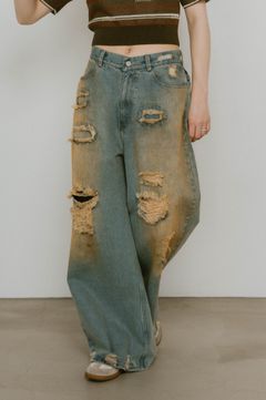damage denim pants / ダメージ デニムパンツ (サックスブルー) / 25SS