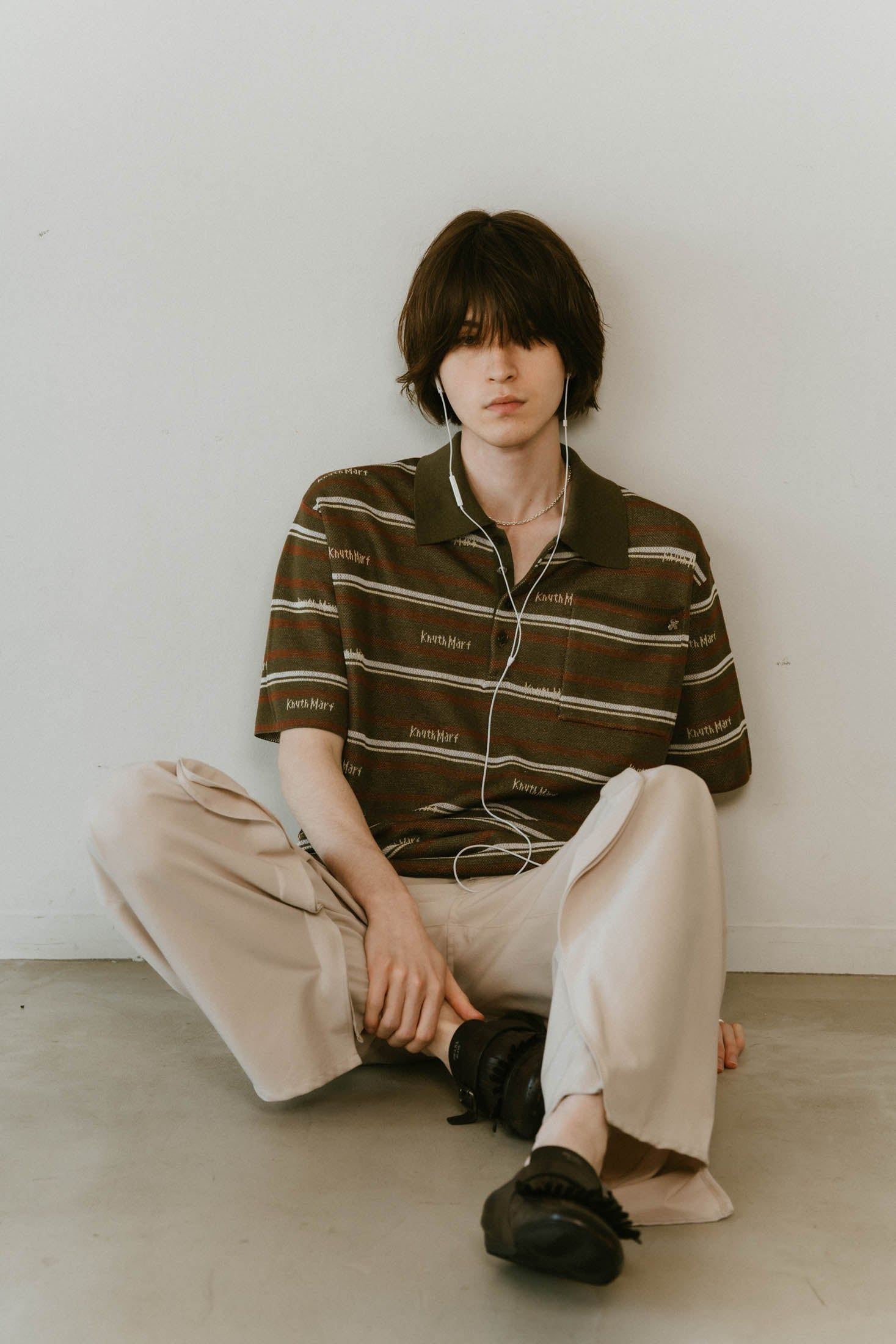 Knuth Marf - 【即日発送】logo stripe polo knit (unisex