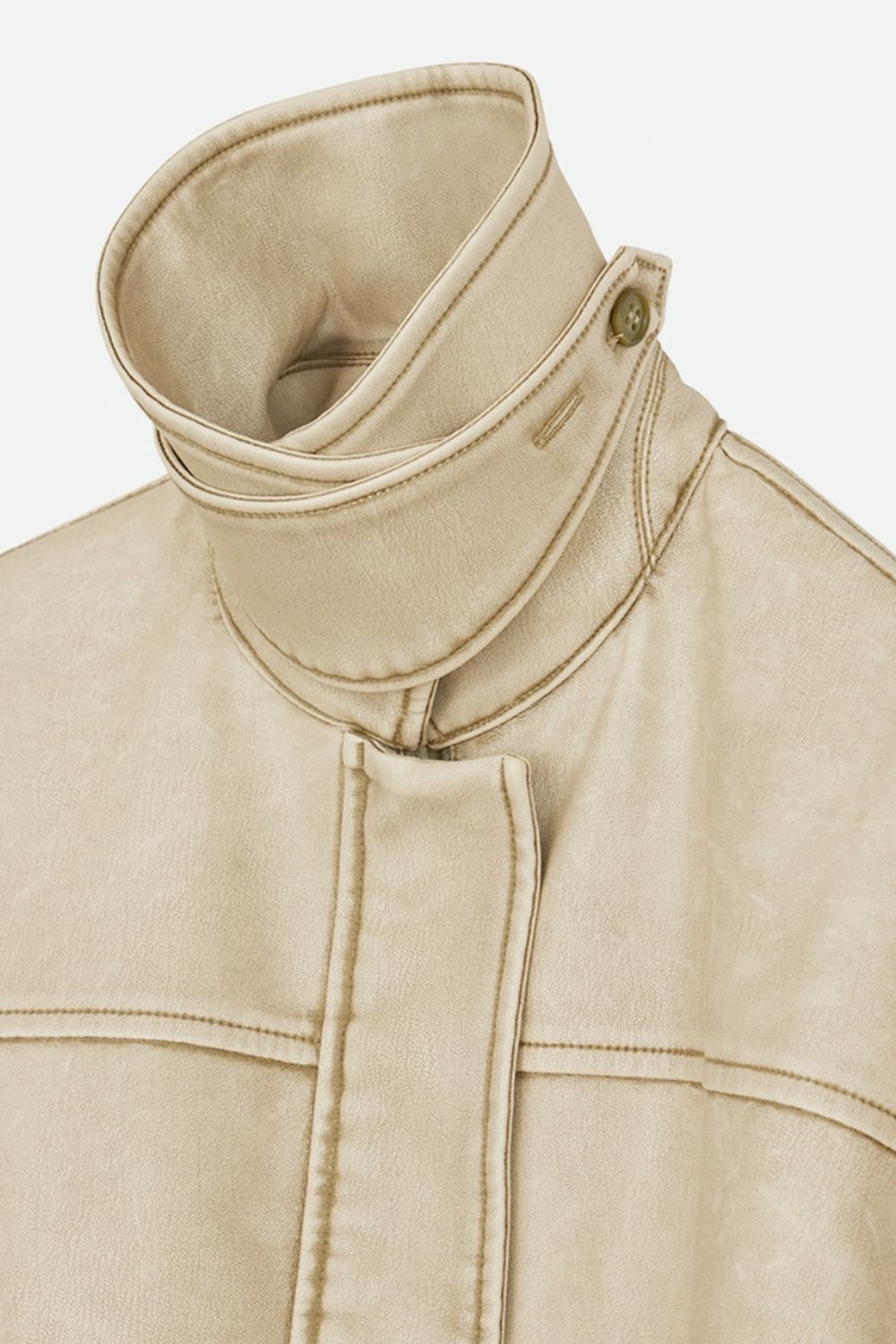 NOUNLESS - CRASH FAKE LEATHER JACKET (BEIGE) / クラッシュ NOUNLESS - CRASH FAKE LEATHER JACKET (BEIGE) / クラッシュ