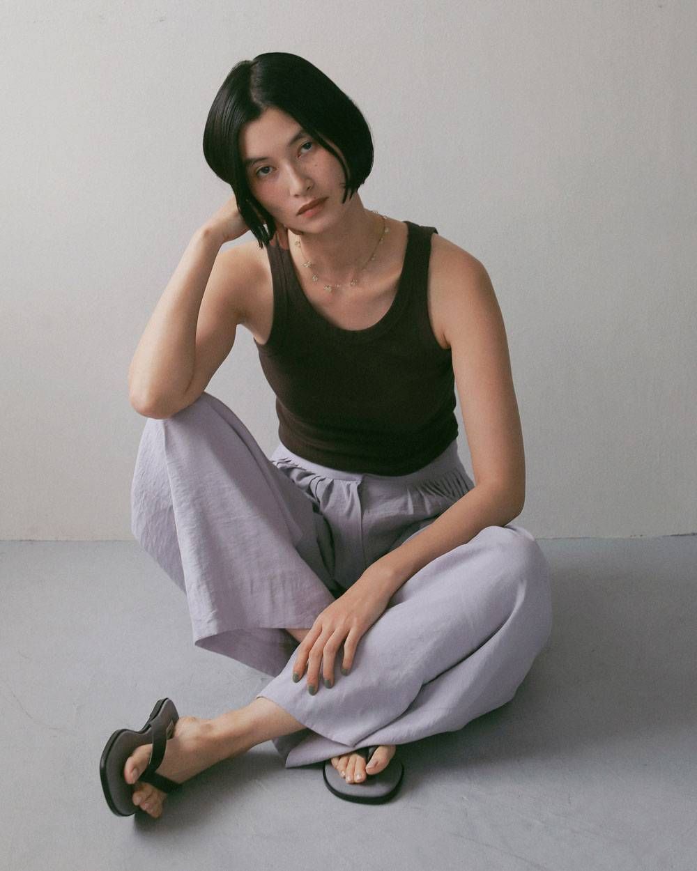 バイカラー トングサンダル (ブラウン) Bicolor Tongs Sandals (Brown) / 27SS