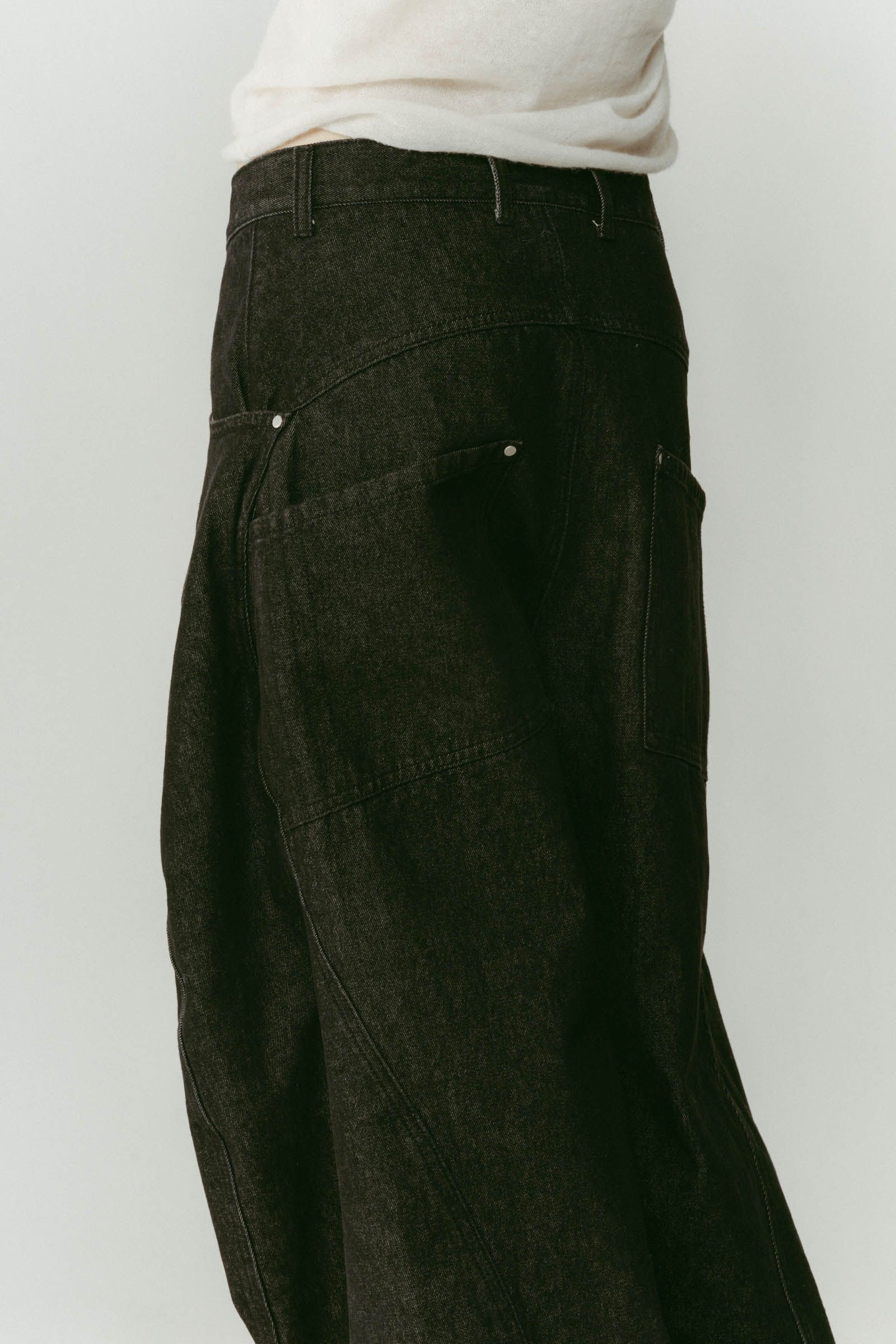 tuck design denim pants / タックデザインデニムパンツ (デニムブラック) / 25AW