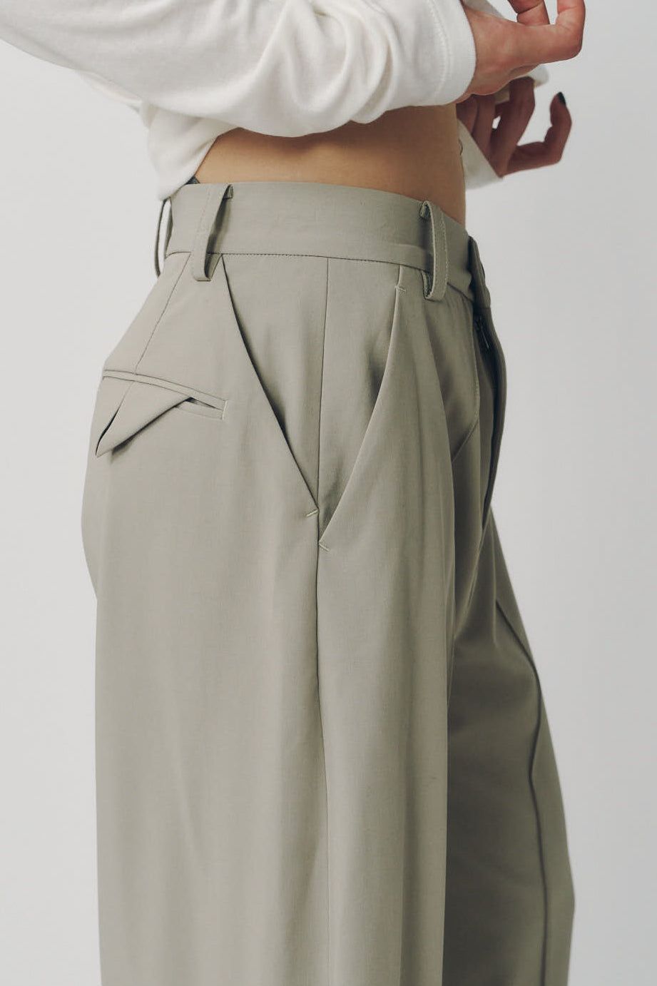 ダブルヘムトラウザー (サンドベージュ) double hem trousers(unisex) (Sand Beige) / 26AW