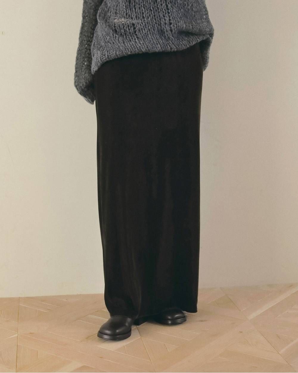 べロアペンシルスカート (ブラウン) Velour Pencil SK (Brown) / 26AW 【6月29日まで期間限定予約】
