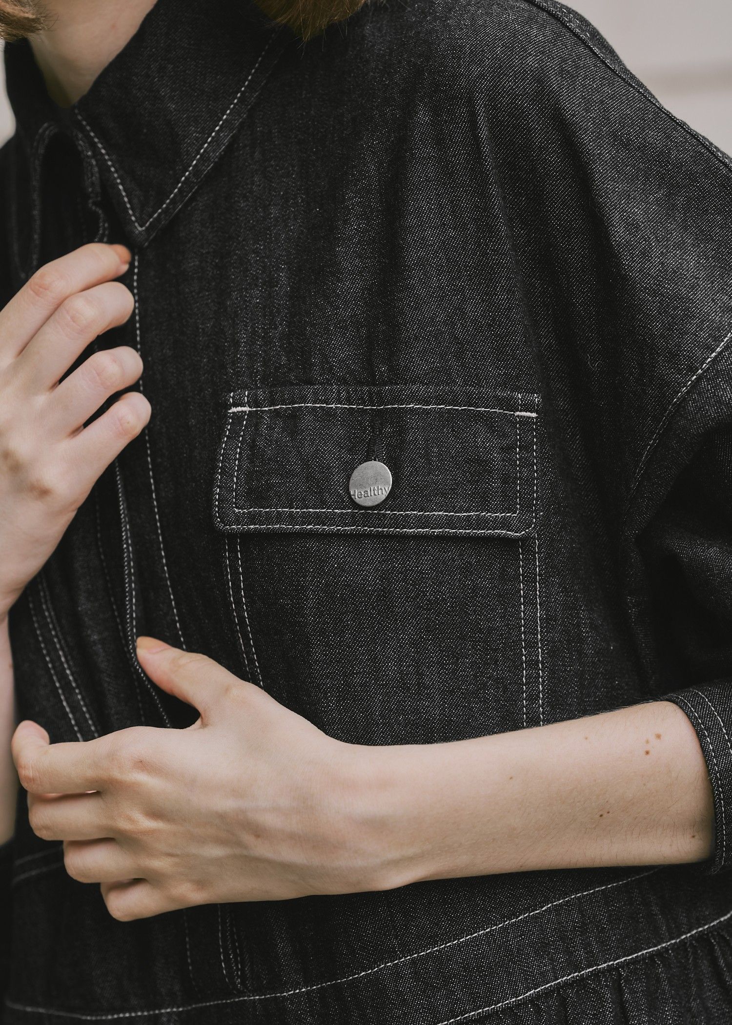 【Healthy DENIM × WILLFULLY】"Aphrodite" tiered denim shirt OP / ヘルシーデニムコラボ デニムシャツワンピース (ブラック) / 25AW /