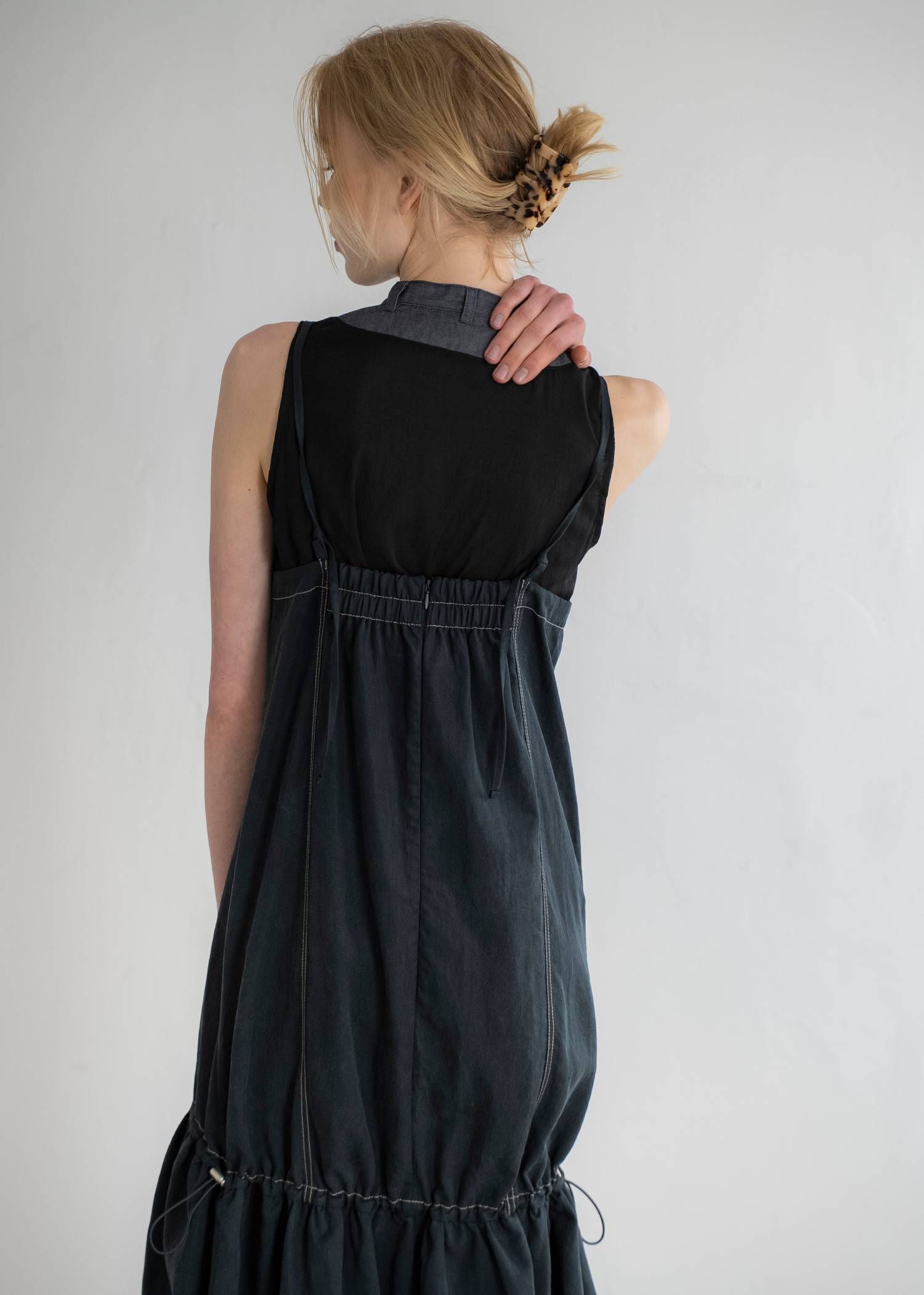 ノースリーブ シャツ (ブラック) no sleeve color scheme collar shirt (Black) /  26SS