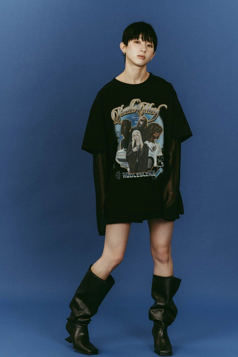 drape long boots (Black) / ドレープロングブーツ (ブラック) / 26SS