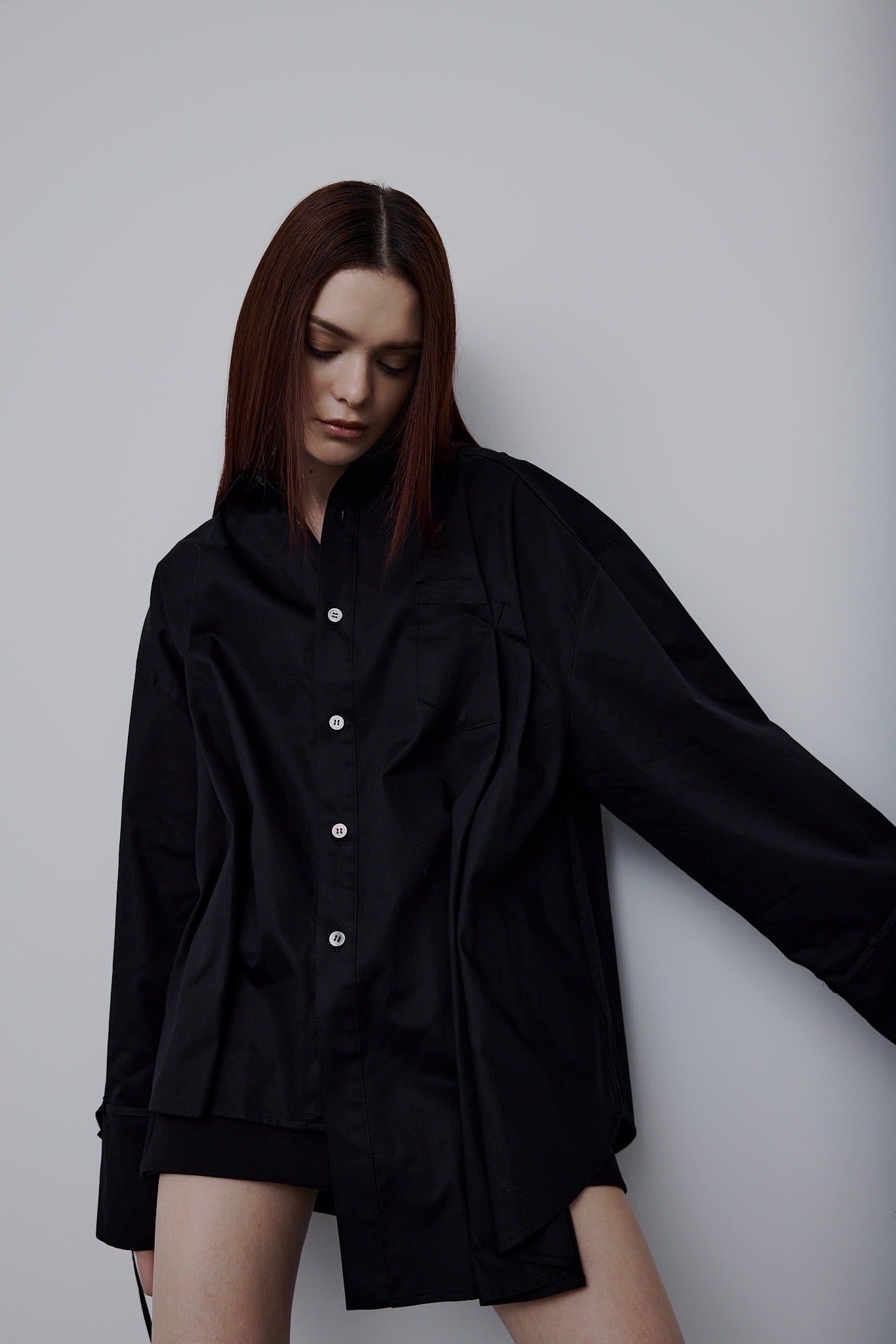 Chest tuck tunic / チェストタック チュニック (ブラック)
