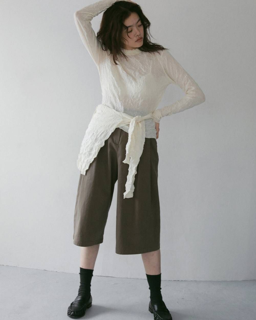 タック バミューダパンツ (ベージュ) Tuck Bermuda Pants (Beige) / 27SS