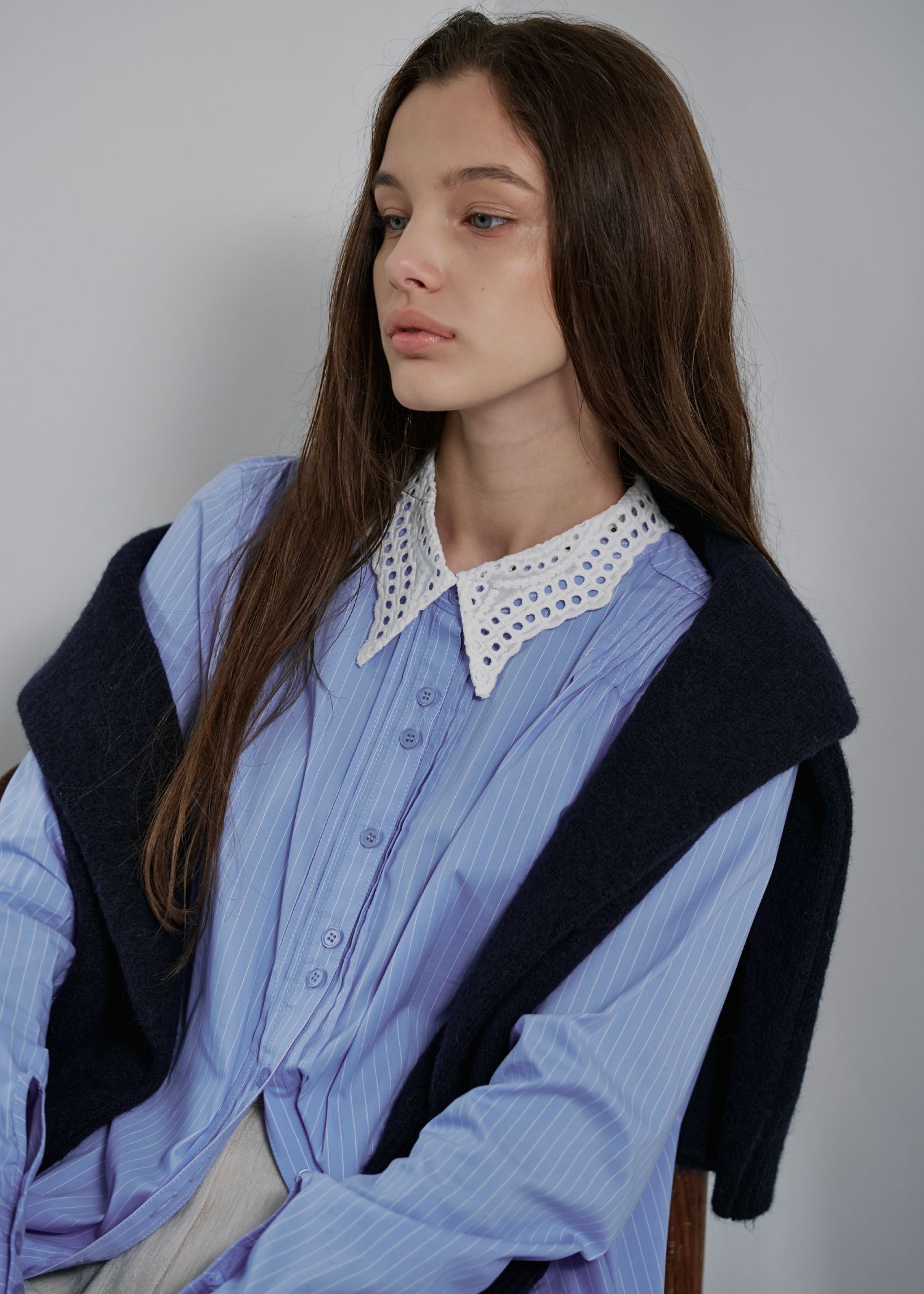 chic soft touch argyle knit cardigan / ソフトタッチ アーガイルニットカーディガン (ネイビー) / 25AW /