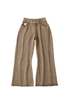 ワイドベルボトムデニムパンツ (ブラウン) wide bell-bottom denim pants (Brown) /  26SS