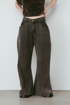 ワイドベルボトムデニムパンツ (グレー) wide bell-bottom denim pants (Gray) /  26SS