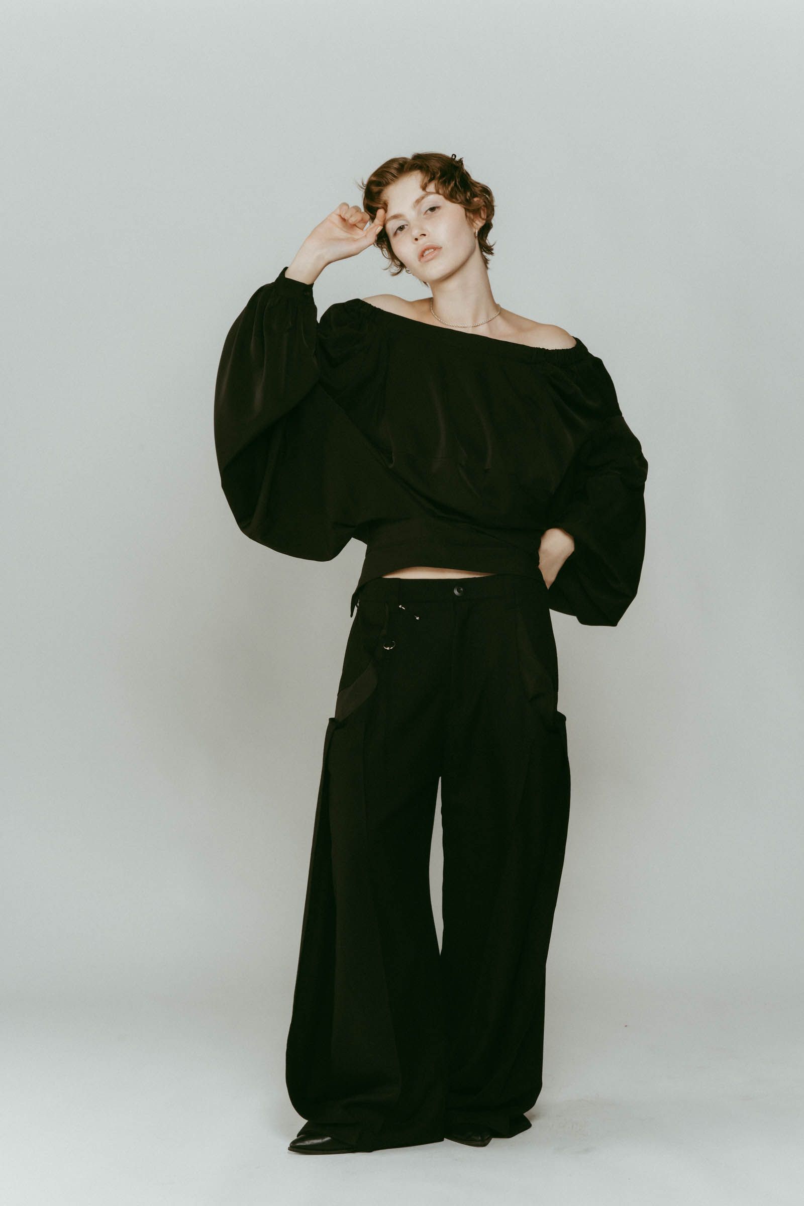 4way design blouse / 4ウェイ デザインブラウス (ブラック) / 25AW