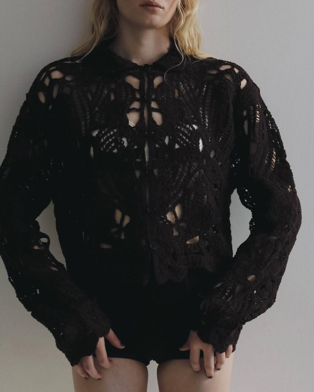 エンブロイダリーオーバーシャツ (ブラウン) Embroidery Over Shirts (Brown) /  26AW