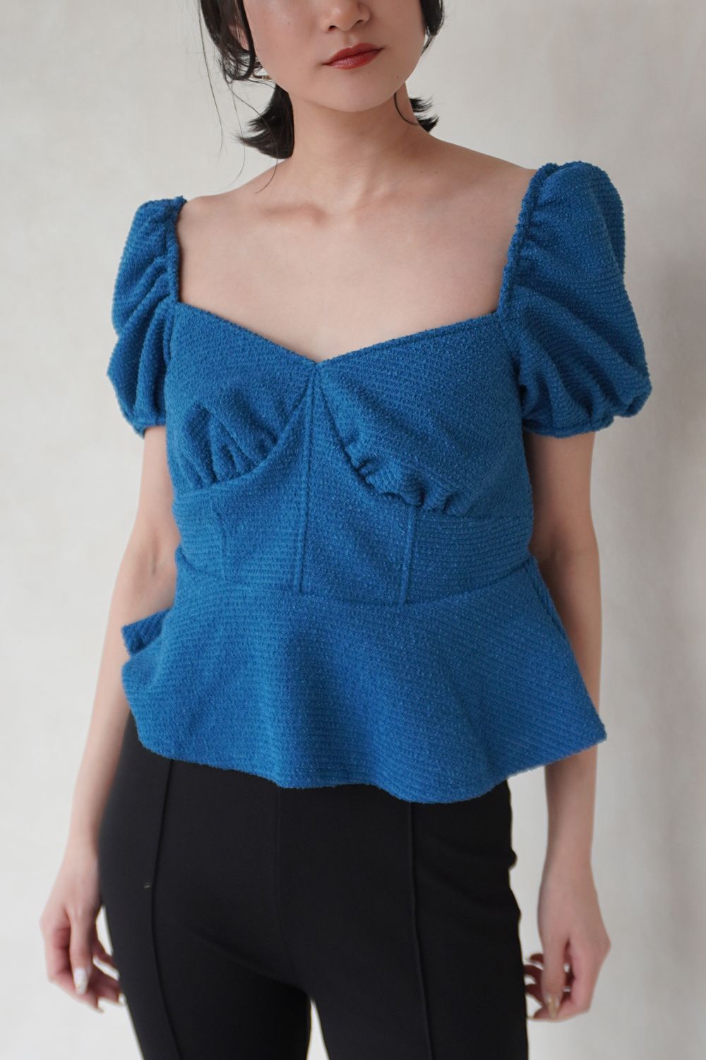 POOFY TOWEL LIKE MINI TOP / パイル ミニトップス (ブルー)