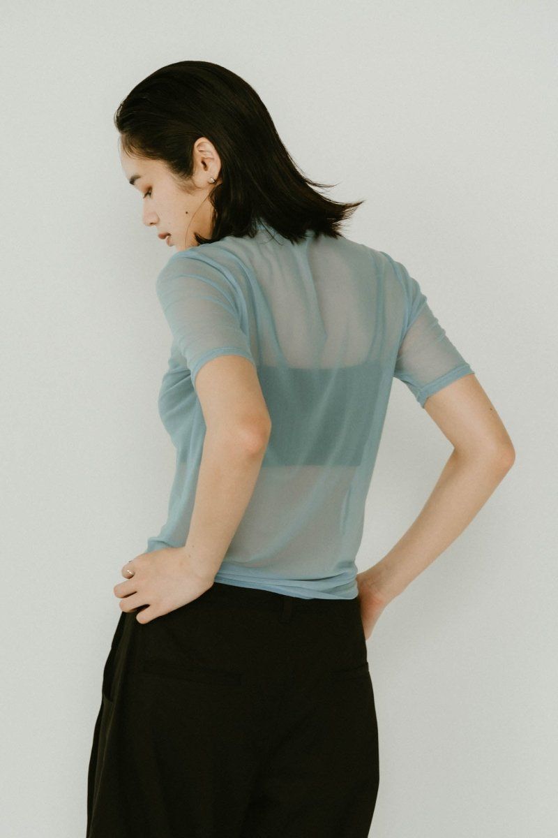 K motif sheer tops / Kモチーフ シアートップス (ブルー) / 25SS