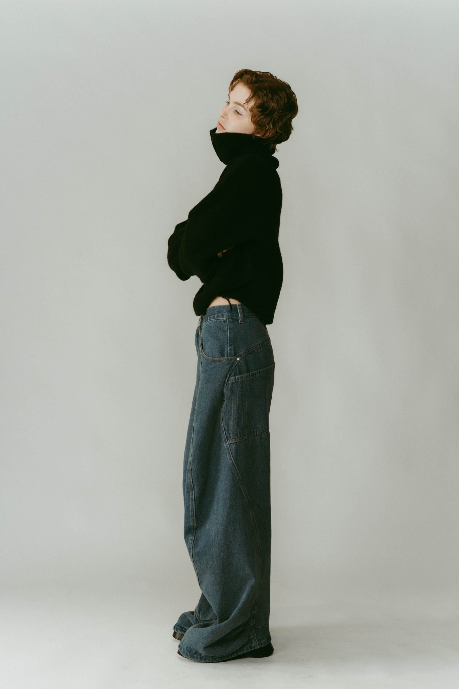 tuck design denim pants / タックデザインデニムパンツ (デニムブルー) / 25AW