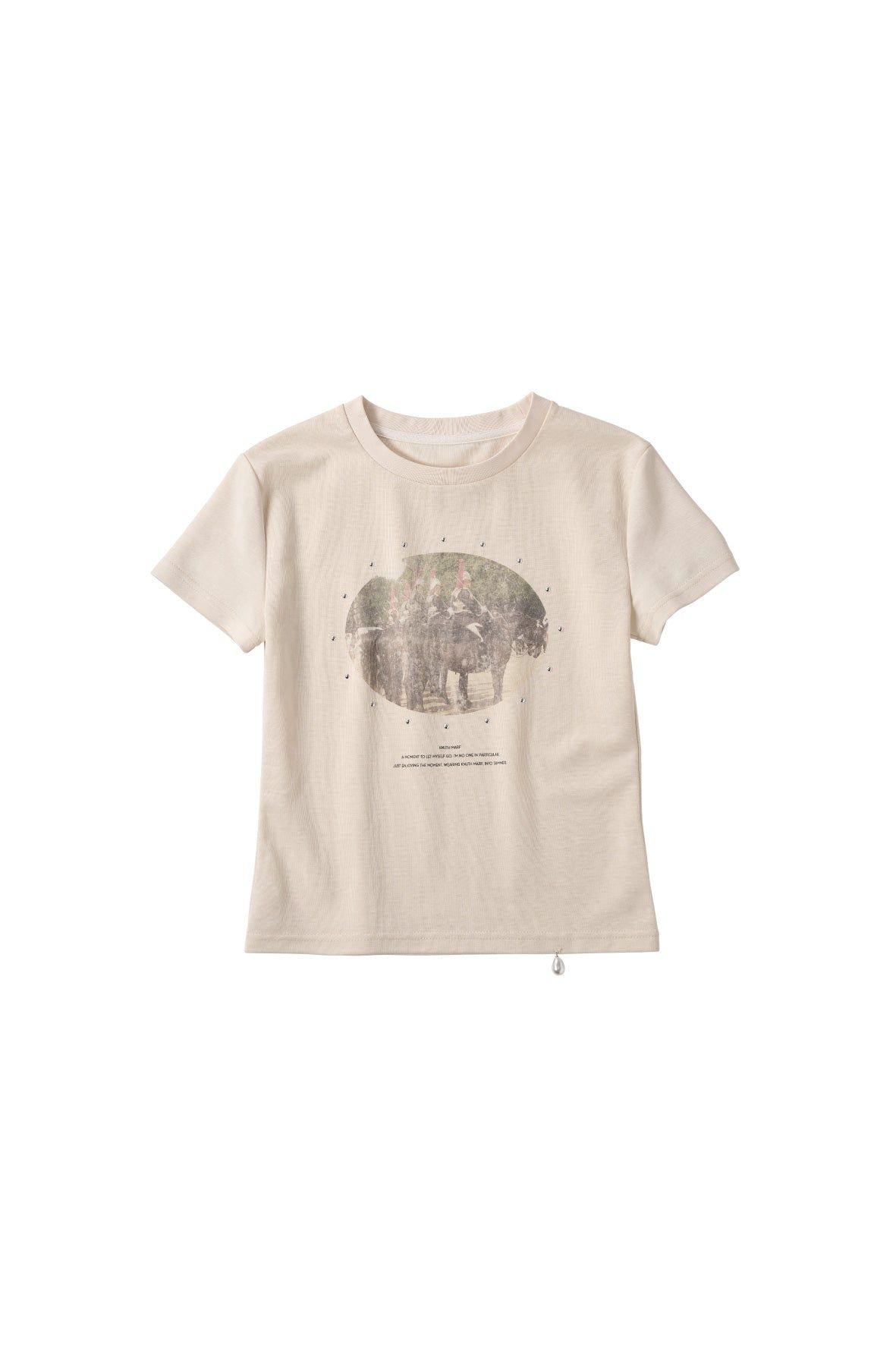 スタッズコンパクトTシャツ (アイボリー) studded compact tee (Ivory) /  26SS