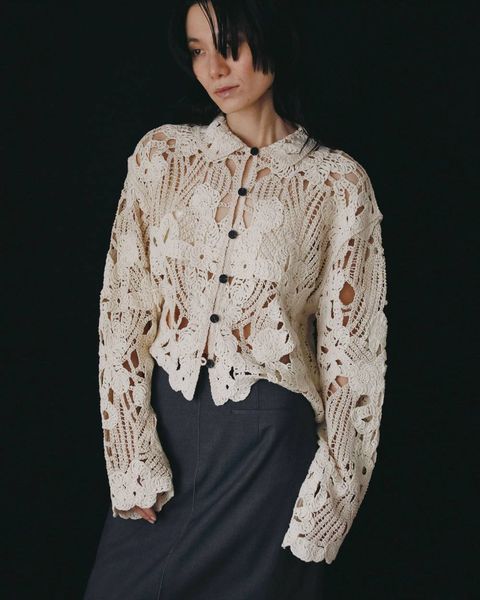エンブロイダリーオーバーシャツ (アイボリー) Embroidery Over Shirts (Ivory) /  26AW