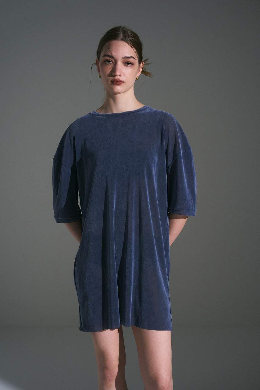 フロッキーチュールベアドレス (ブルーグレー) Flocked Tulle Dress (Blue Gray) /  26AW