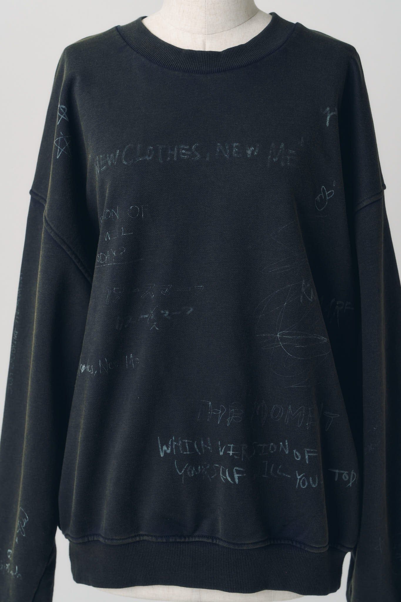 メッセージ スウェット (チャコール) message sweatshirt(unisex) (Charcoal) / 26AW