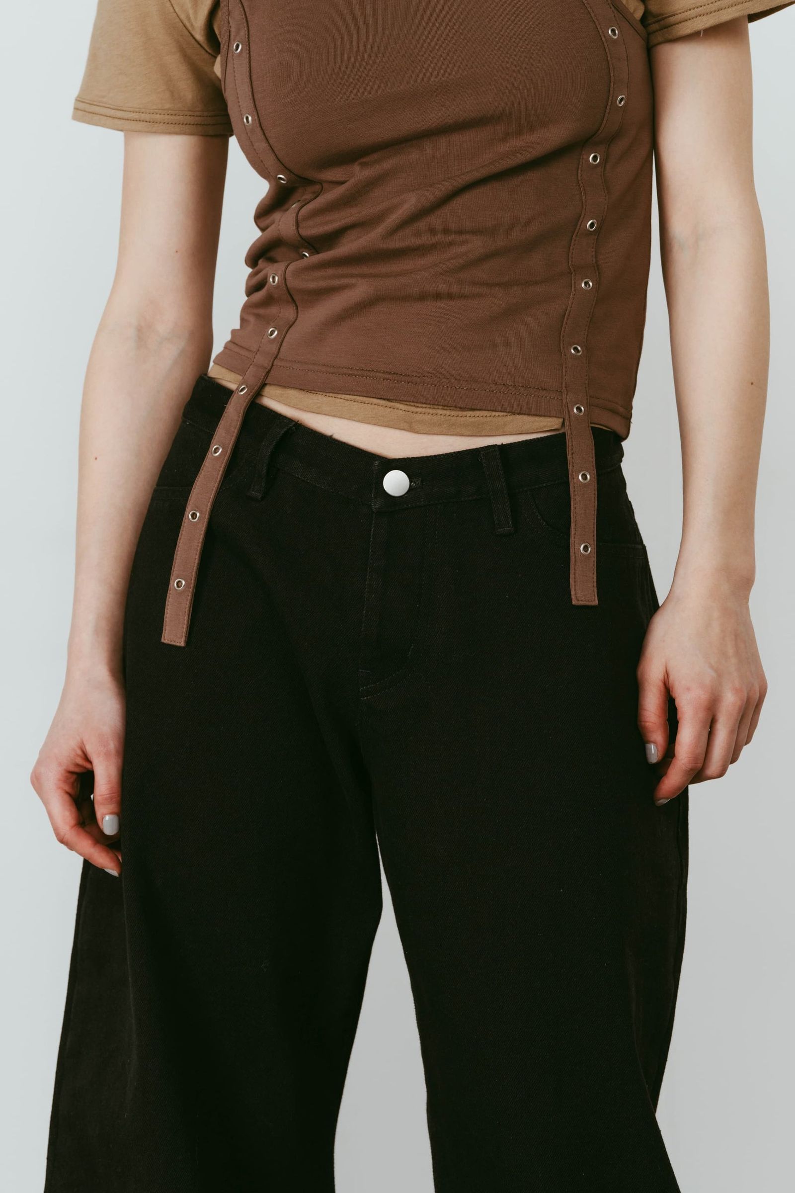 ドレープデニム (スタッズなしブラック) draped denim pants(unisex) (Black) /  26SS