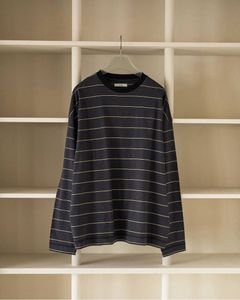 ボーダー ルーズロンT (チャコールグレー) Border Loose Long T-shirts (Charcoal gray) /  26AW