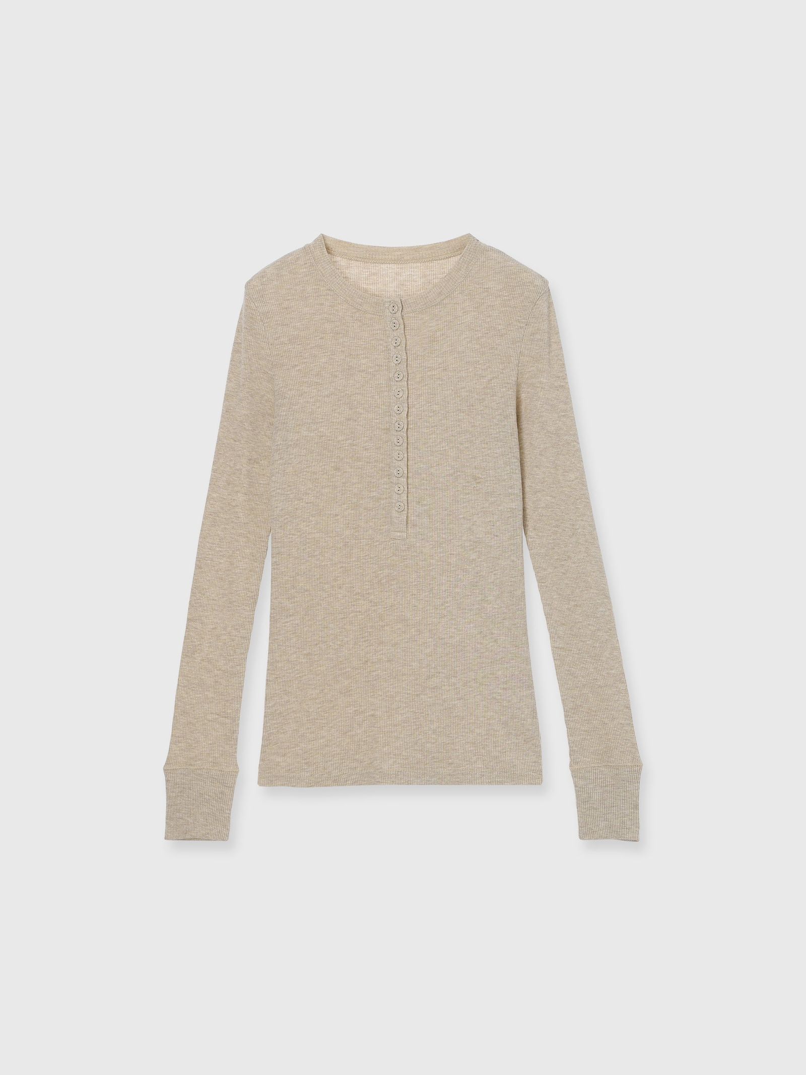HENLY NECK LONG SLEEVE TEE (Beige) / ヘンリーネック ロンT (ベージュ) / 26SS