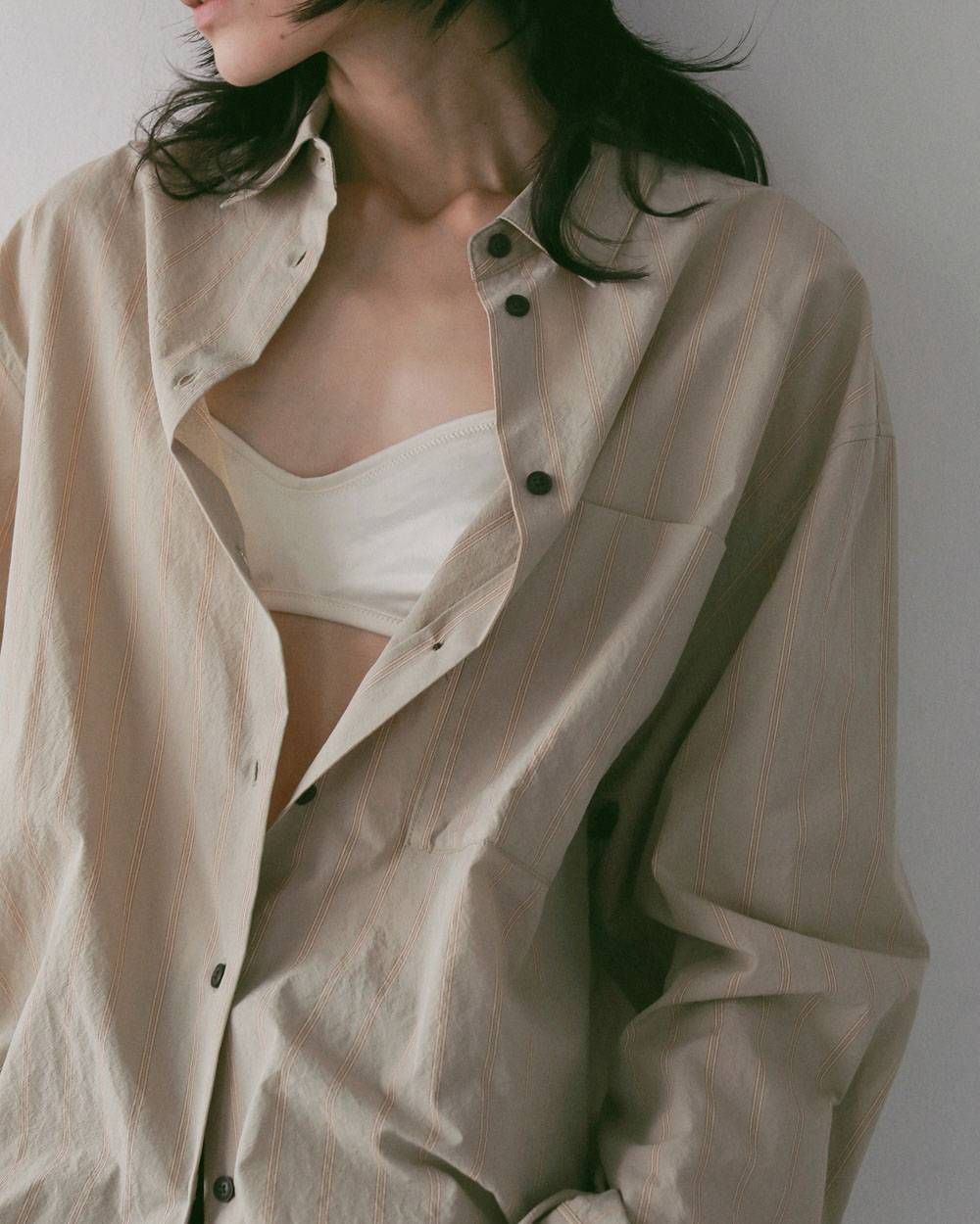 ドライストライプシャツ (ベージュ) Dry Stripe Shirts (Beige) / 27SS