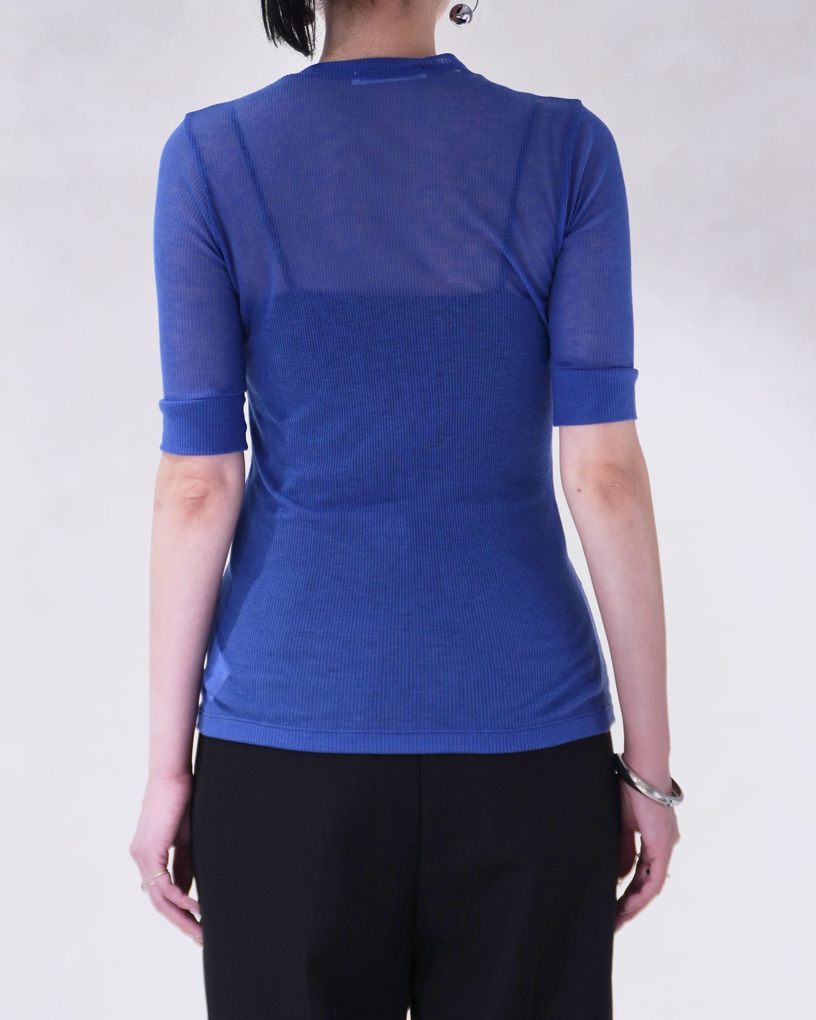 ヘンリートップス (ブルー) TENCEL CASHMERE HENLEY TOP (Blue) / 26SS