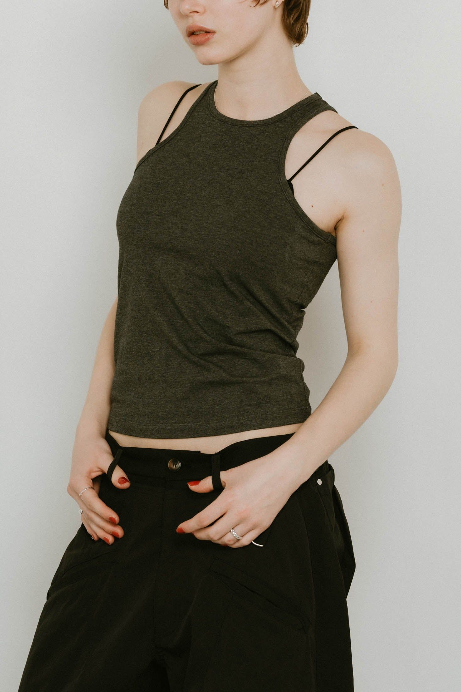 Knuth Marf - 【予約】2piece layered logo tank top / 2ピース