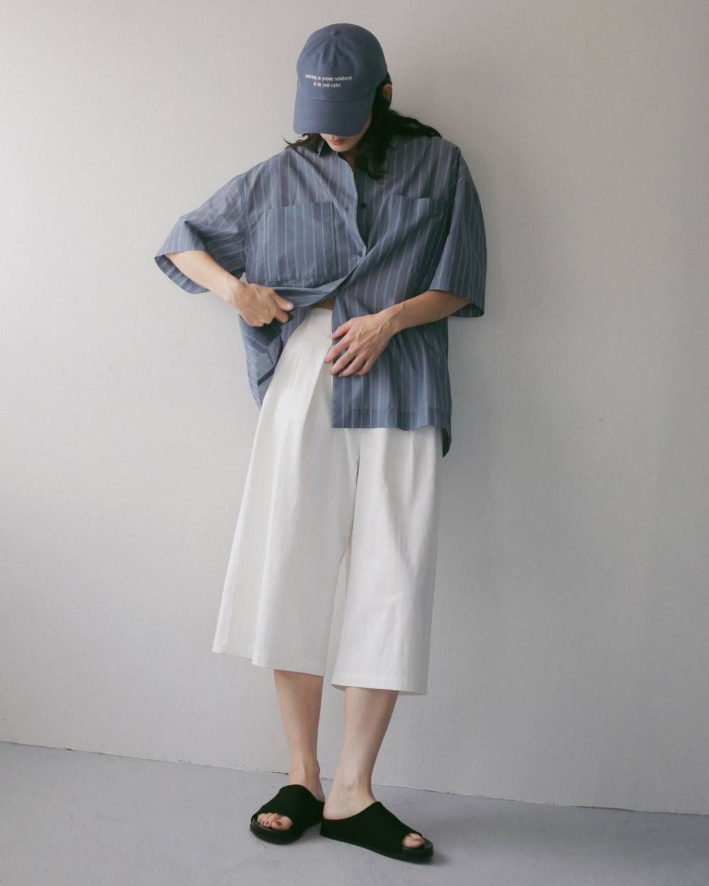 タック バミューダパンツ (ホワイト) Tuck Bermuda Pants (White) / 27SS