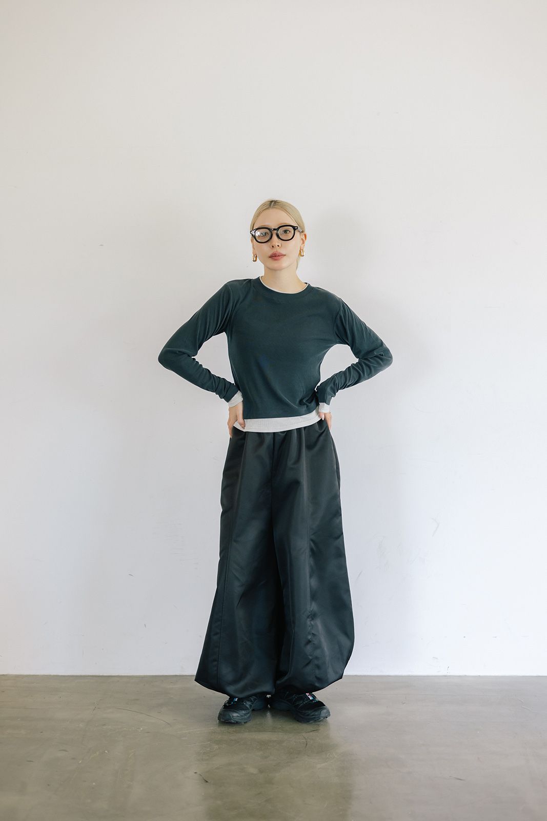 レイヤードライクロンT (ダークグレー) Layered Long Sleeve T-shirt (Dark gray) / 26AW