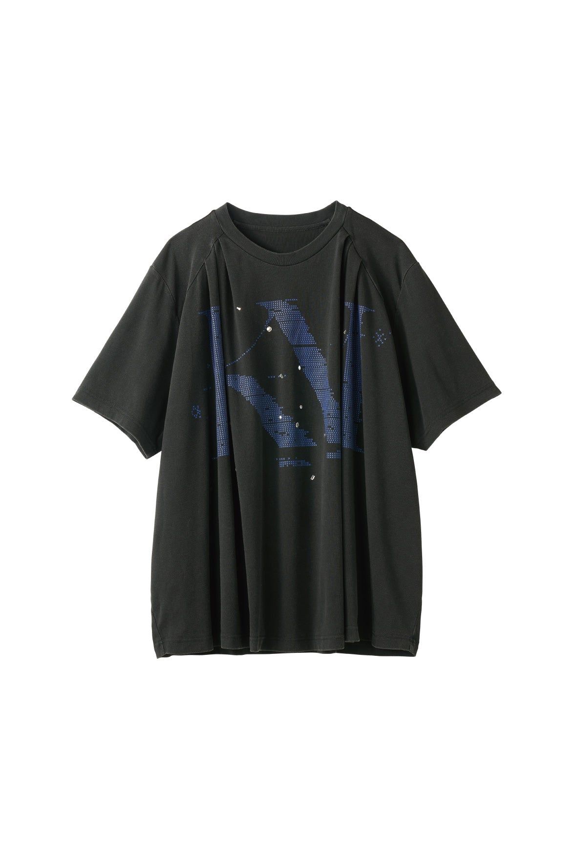 タック オーバーサイズTシャツ (ブラック) tuck detail oversized tee(unisex) (Black) /  26SS