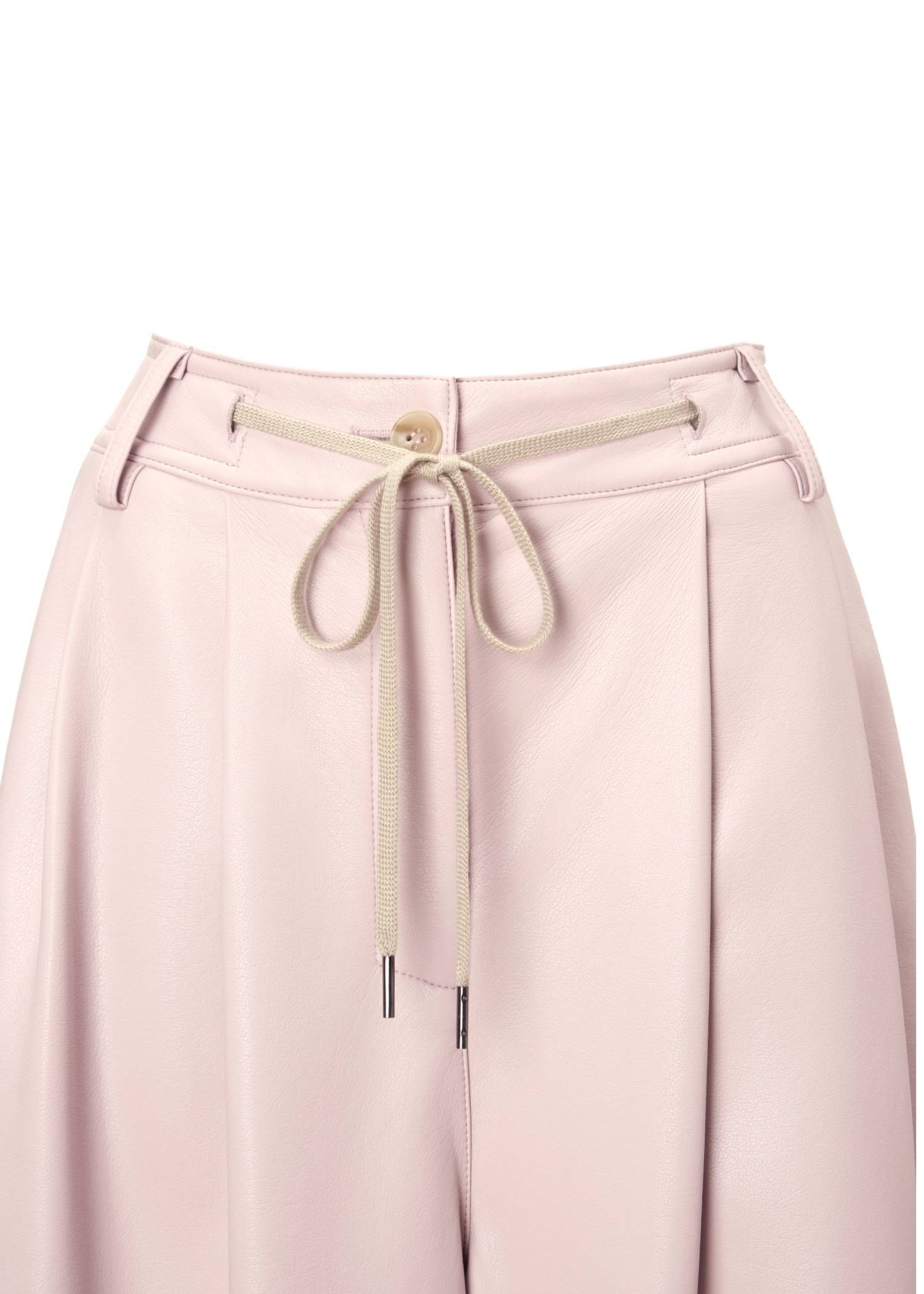 シンセティックレザーパンツ (ライラック) soft synthetic leather relaxed tuck PT (Lilac) /  26AW