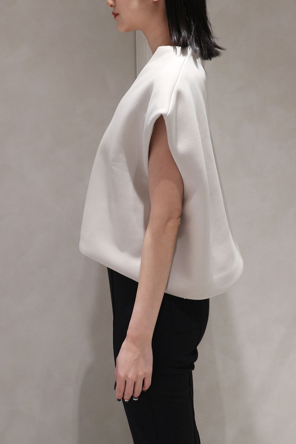 KEYNECK CROPPED TOPS / キーネッククロップドトップス (グレージュ)