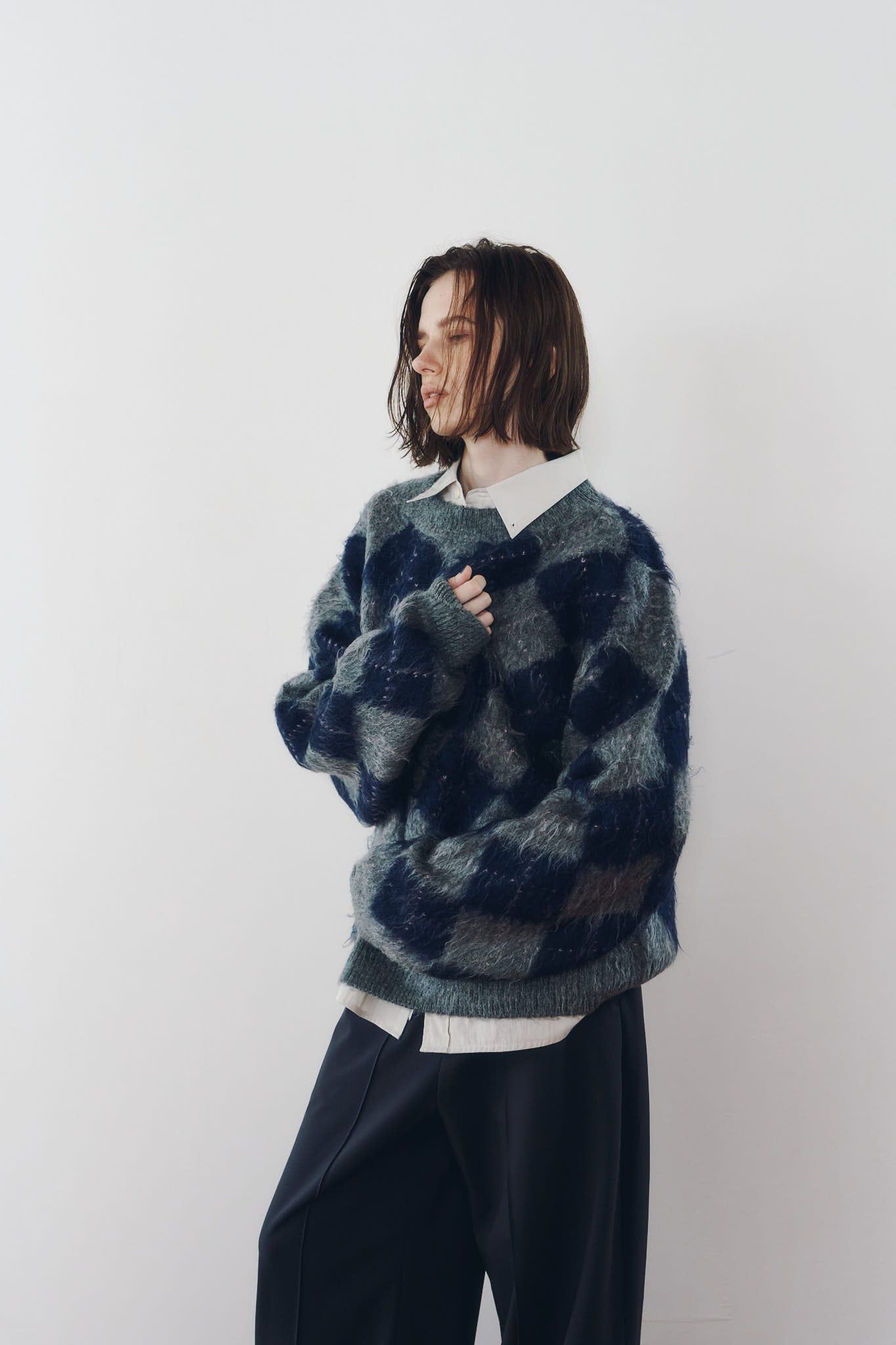 アーガイルニット (ネイビー) argyle knit(unisex) (Navy) / 26AW