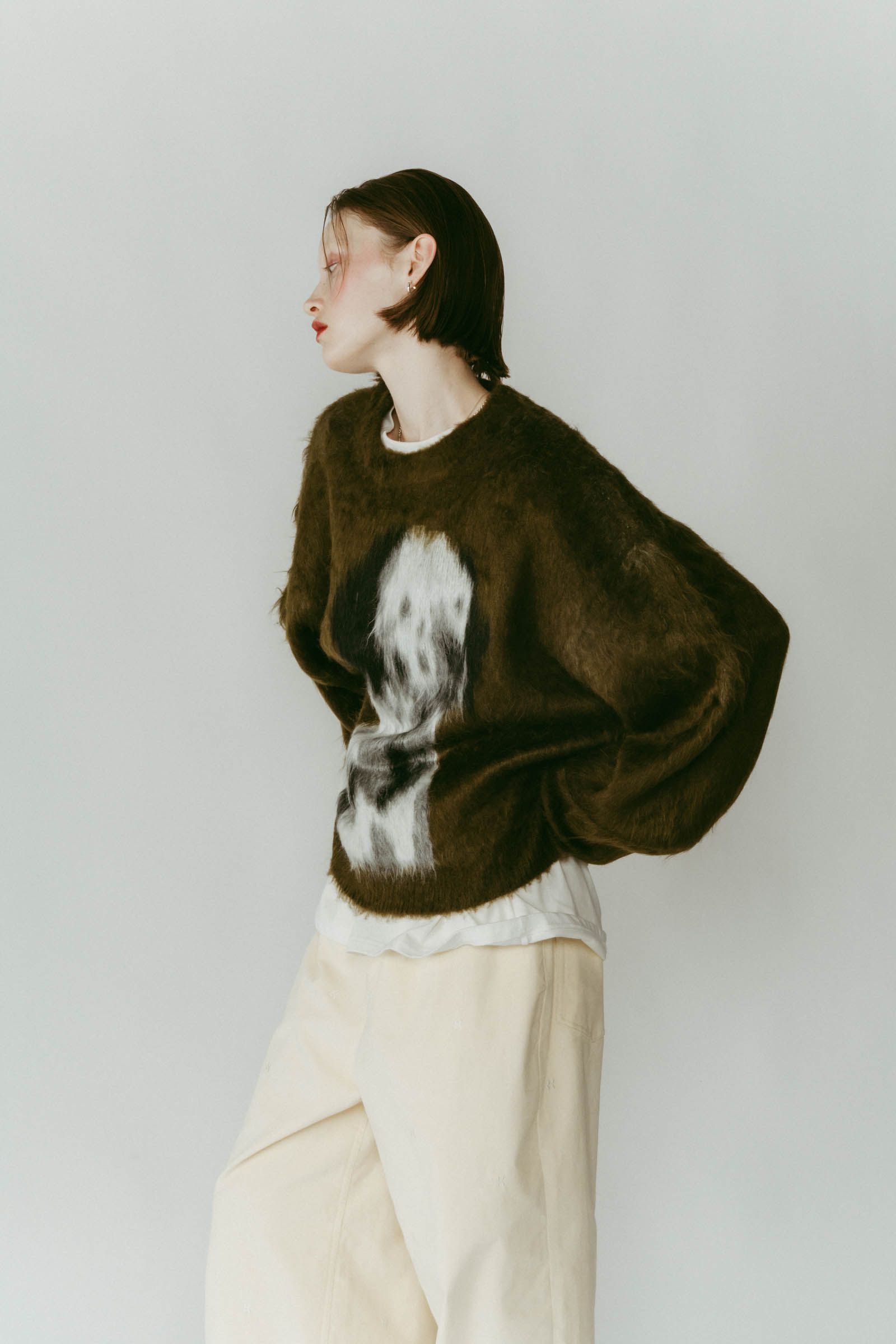 dalmatian shaggy knit(unisex) / ダルメシアン シャギーニット (グリーン) / 25AW