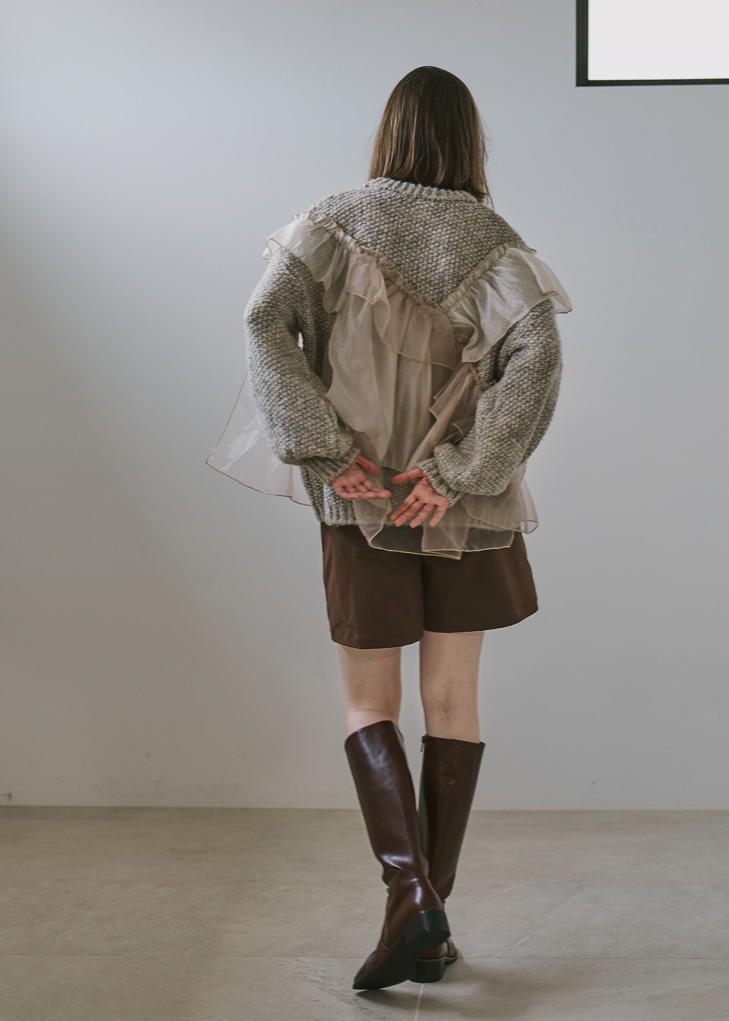 stripe pocket peep tuck chino S/PT / タックチノ ショートパンツ (ブラウン) / 25AW