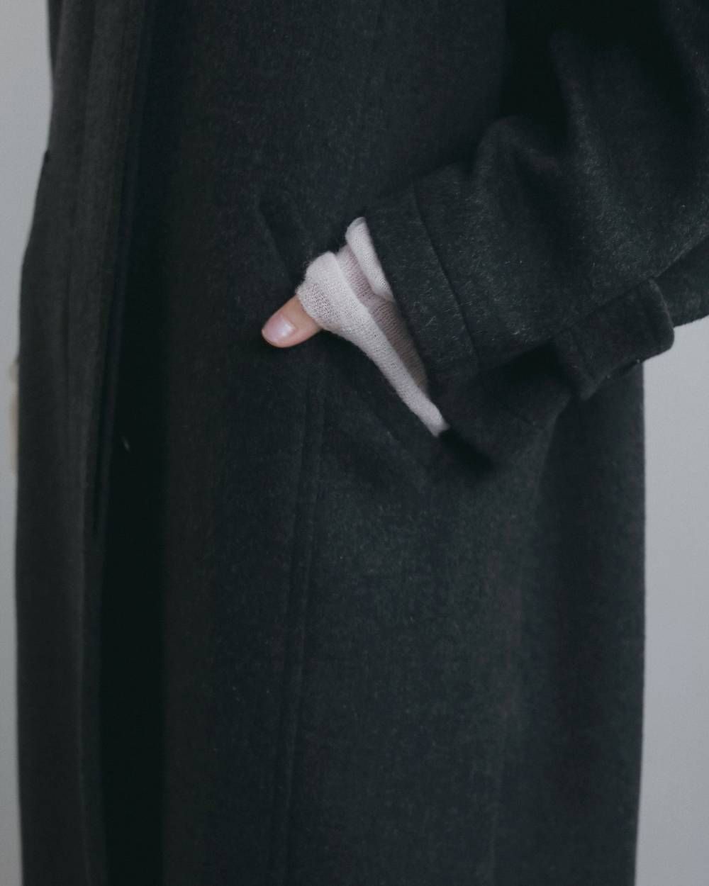 ステンカラーオーバーコート (チャコールグレー) Soutiencollar Over Coat (Charcoal gray) / 26AW 【6月29日まで期間限定予約】