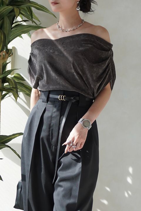 シアーベロア トップス (グレー) sheer velour top (Gray) /  26SS