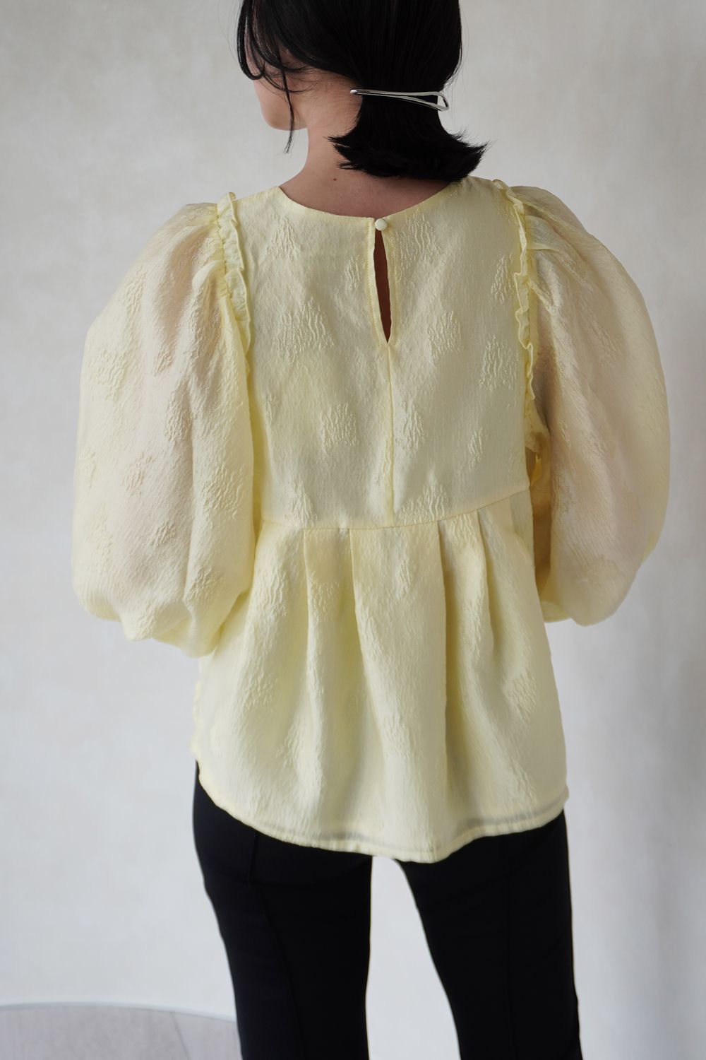 CAVEZA ROSSO - VOLUME SLEEVE JACQUARD TOPS / ボリューム CAVEZA ROSSO - VOLUME SLEEVE JACQUARD TOPS / ボリューム