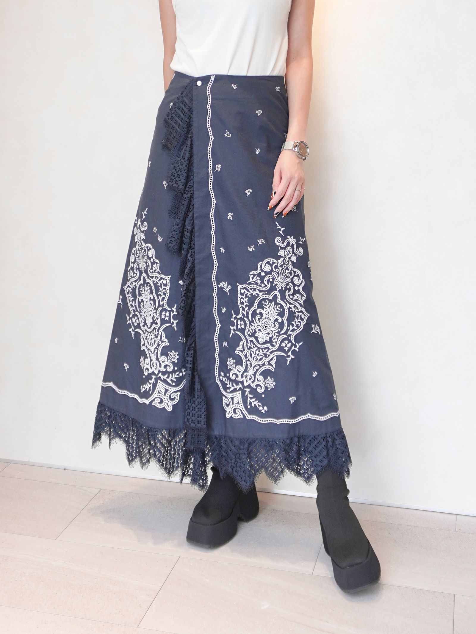 【25AW】VENEZIA LACE SKIRT / ヴェネツィアレーススカート (ネイビー)