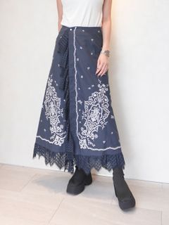 【25AW】VENEZIA LACE SKIRT / ヴェネツィアレーススカート (ネイビー)