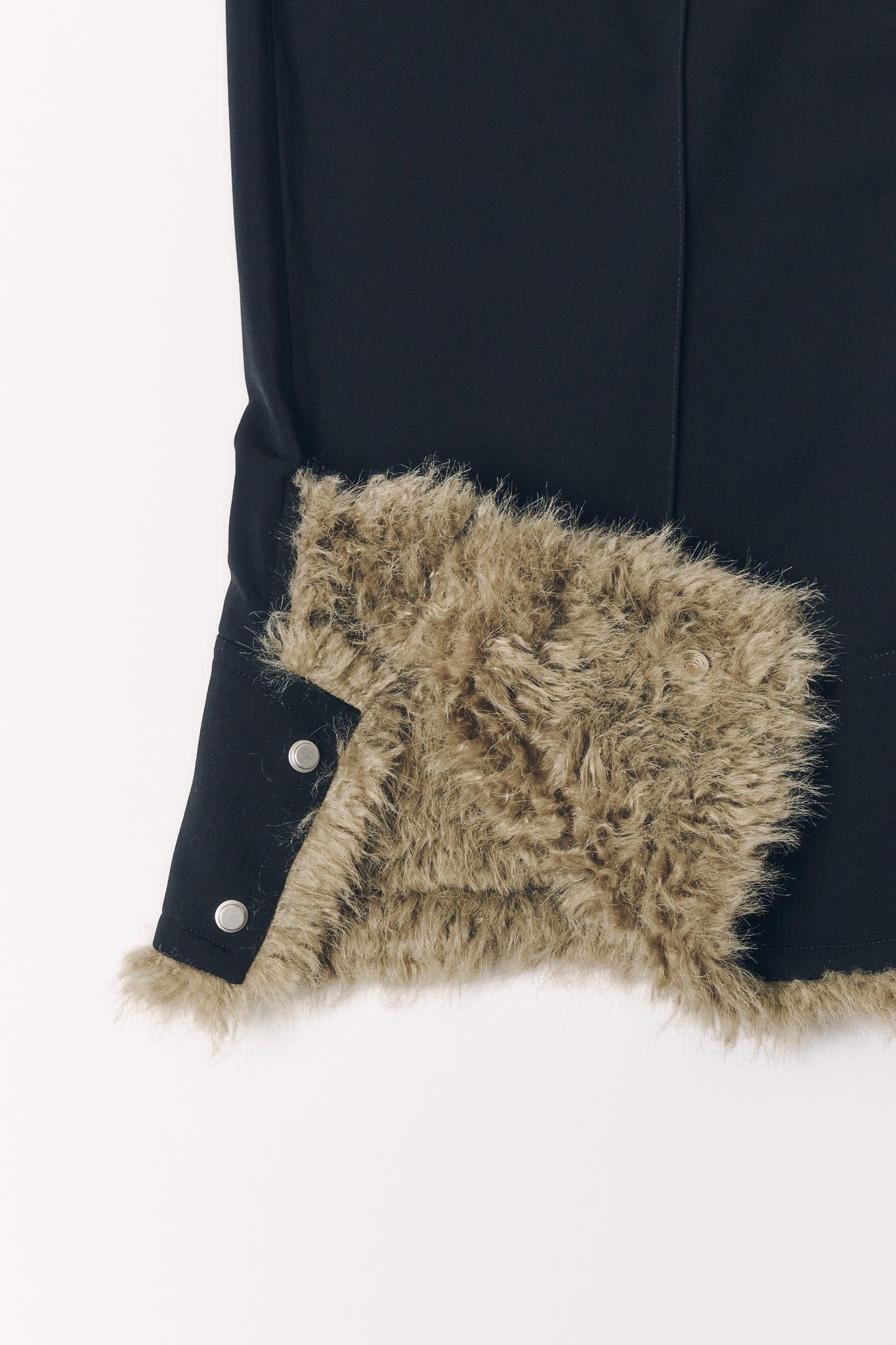 ダブルヘムファートラウザー (ブラックファー) double hem fur trousers(unisex) (Black Fur) / 26AW